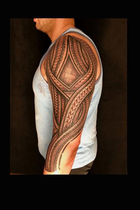 Tattoos - polynesian arm sleeve - 132766